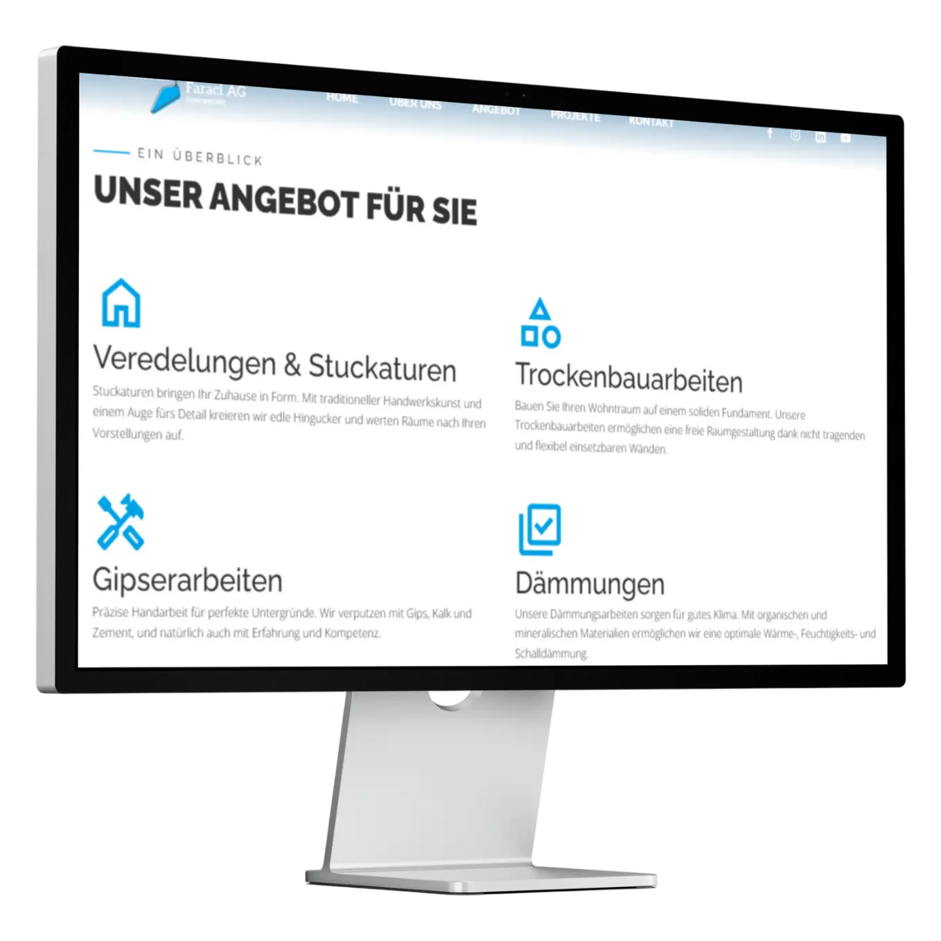 Bennesch Faraci Website auf Desktop