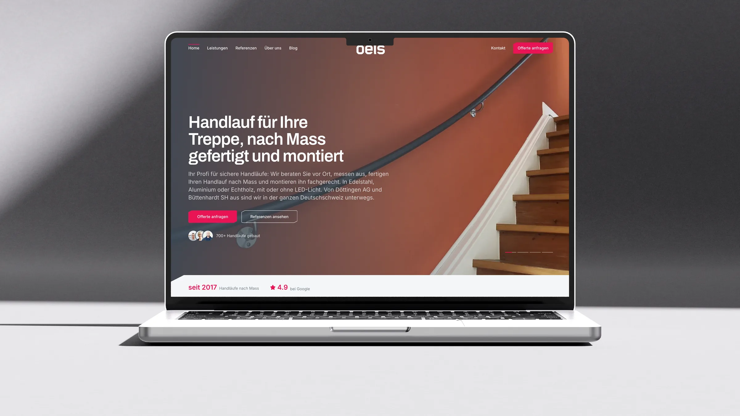 Website Oels GmbH, Handlaufprofis